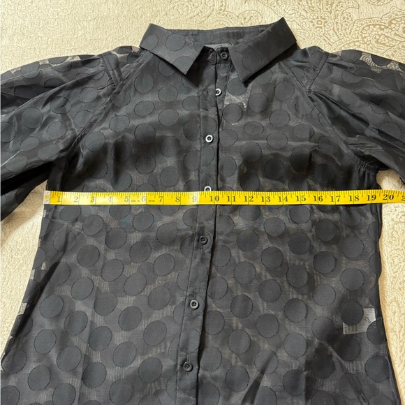 Gracia sheer black blouse with balloon sleeves - Picture 4 of 12